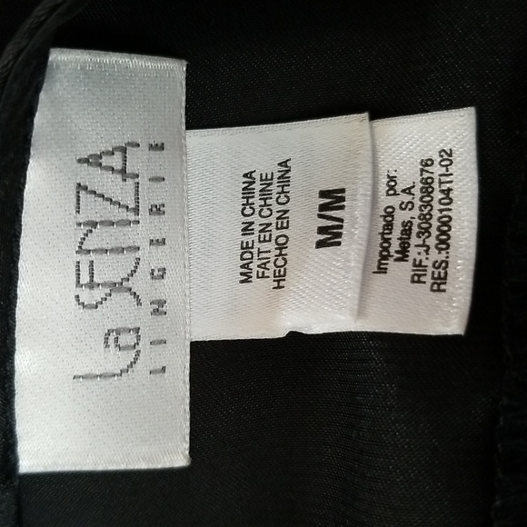 Y2K La Senza Black Sheer Lace Babydoll Top — Coquette Goth Lingerie - Picture 5 of 5